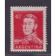 ARGENTINA 1954 GJ 1040a ESTAMPILLA NUEVA MINT VARIEDAD PAPEL RAYADO U$ 10